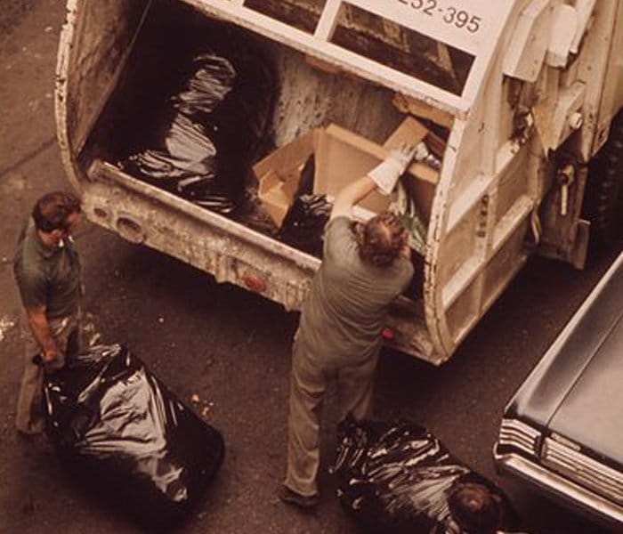 sanitation worker getting injured while working