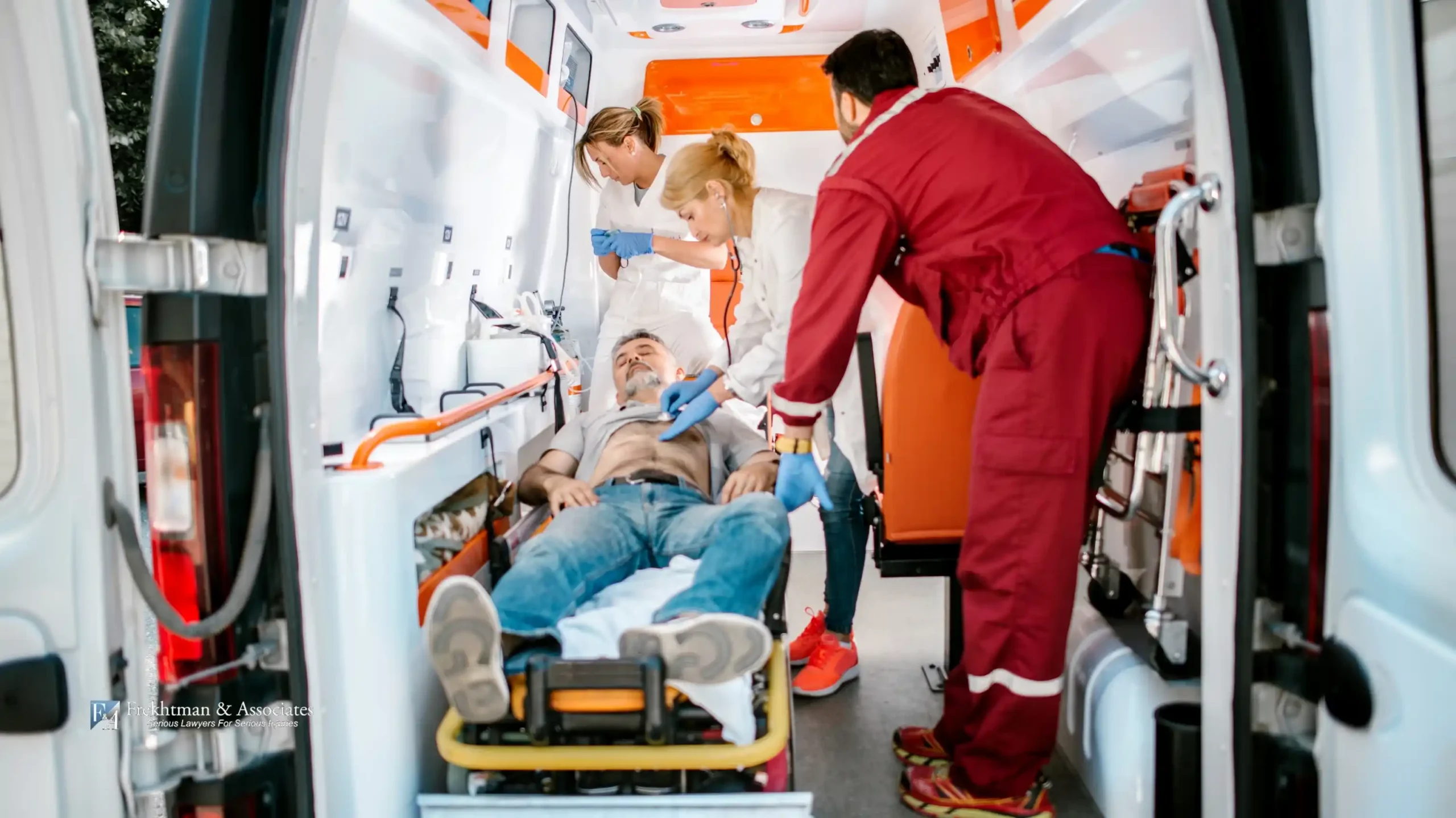 paramedic helping accident victim