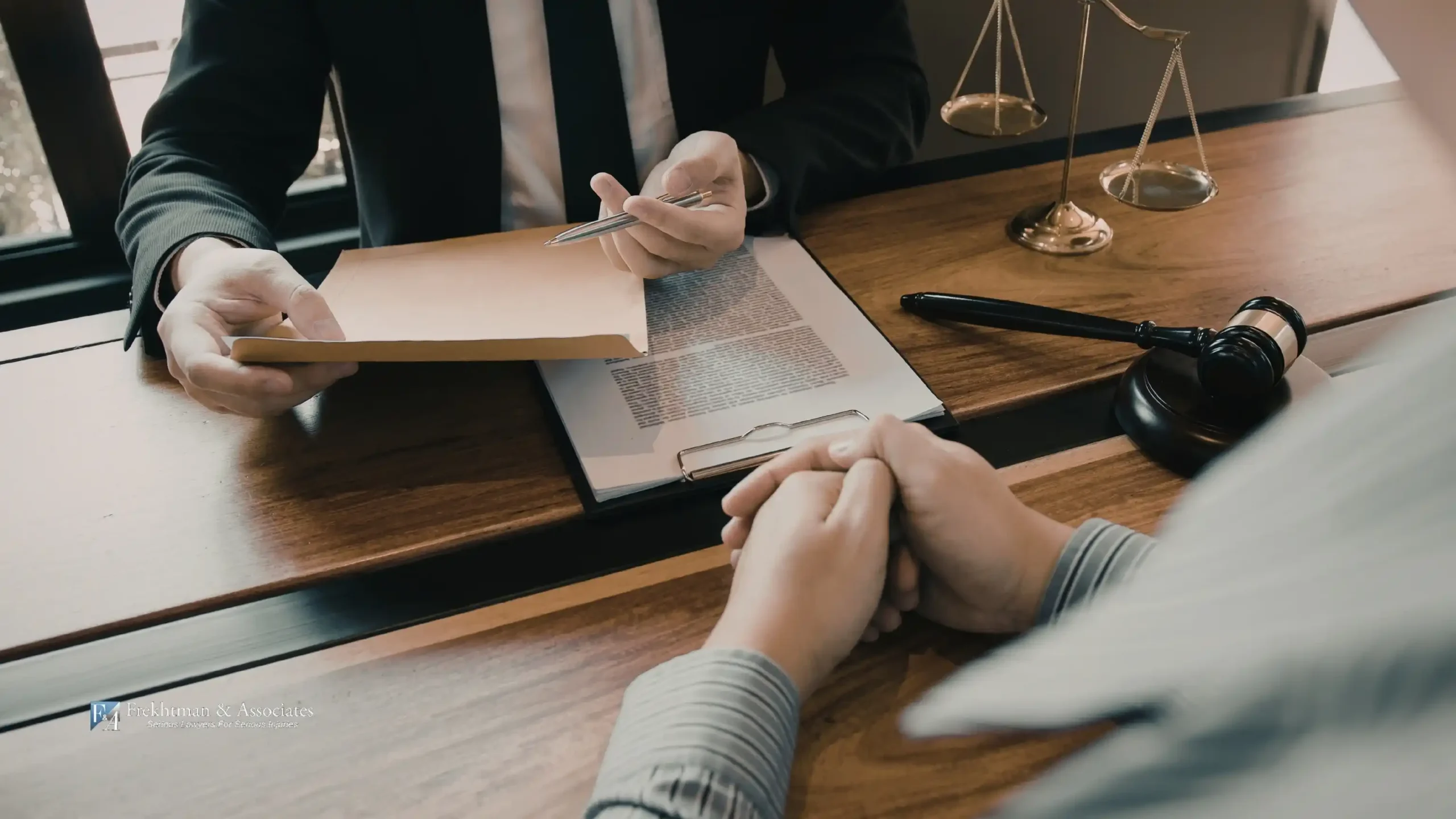 Lawyers describing legal options to accident victims