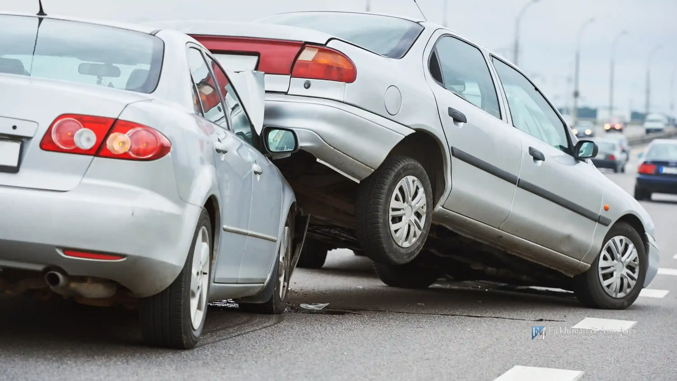Rear-end accident on freeway