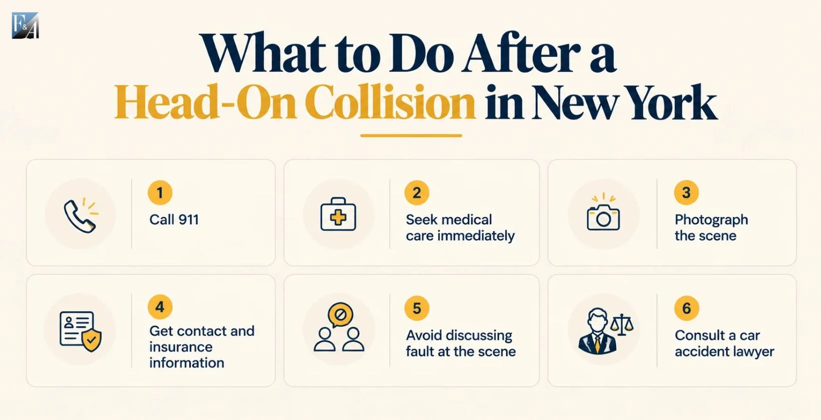 what to do after a head on collision in new york
